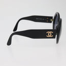 CHANEL COCO Mark Sunglasses plastic Black CC Auth BA12977-6