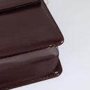Christian Dior Chain Shoulder Bag Leather Wine Red Gold Auth BA1298-16