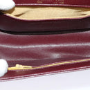 Christian Dior Chain Shoulder Bag Leather Wine Red Gold Auth BA1298-11