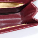 Christian Dior Chain Shoulder Bag Leather Wine Red Gold Auth BA1298-19