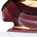 Christian Dior Chain Shoulder Bag Leather Wine Red Gold Auth BA1298-20