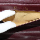 Christian Dior Chain Shoulder Bag Leather Wine Red Gold Auth BA1298-12