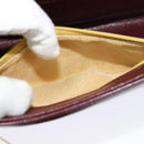Christian Dior Chain Shoulder Bag Leather Wine Red Gold Auth BA1298-21