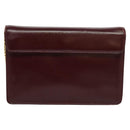 Christian Dior Chain Shoulder Bag Leather Wine Red Gold Auth BA1298-2