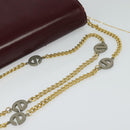 Christian Dior Chain Shoulder Bag Leather Wine Red Gold Auth BA1298-7