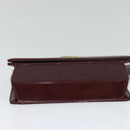 Christian Dior Chain Shoulder Bag Leather Wine Red Gold Auth BA1298-5