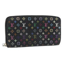 LOUIS VUITTON Monogram Multicolor Zippy Wallet Black M60243 LV Auth BA12982-1