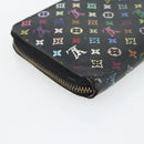 LOUIS VUITTON Monogram Multicolor Zippy Wallet Black M60243 LV Auth BA12982-16