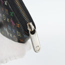 LOUIS VUITTON Monogram Multicolor Zippy Wallet Black M60243 LV Auth BA12982-8