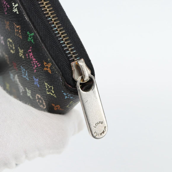 LOUIS VUITTON Monogram Multicolor Zippy Wallet Black M60243 LV Auth BA12982