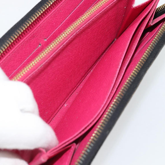 LOUIS VUITTON Monogram Multicolor Zippy Wallet Black M60243 LV Auth BA12982