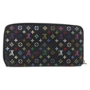 LOUIS VUITTON Monogram Multicolor Zippy Wallet Black M60243 LV Auth BA12982-2