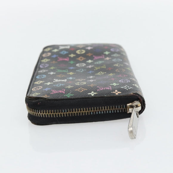 LOUIS VUITTON Monogram Multicolor Zippy Wallet Black M60243 LV Auth BA12982
