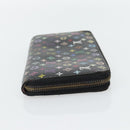 LOUIS VUITTON Monogram Multicolor Zippy Wallet Black M60243 LV Auth BA12982-4
