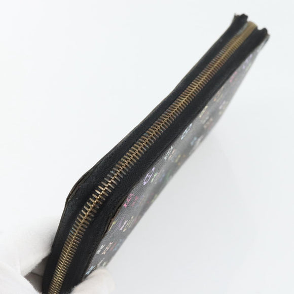 LOUIS VUITTON Monogram Multicolor Zippy Wallet Black M60243 LV Auth BA12982