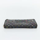 LOUIS VUITTON Monogram Multicolor Zippy Wallet Black M60243 LV Auth BA12982-6