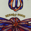 HERMES Carre 90 Scarf ""LES RUBANS DU CHEVAL"" Silk Multicolor Auth BA12984V-14