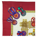 HERMES Carre 90 Scarf ""LES RUBANS DU CHEVAL"" Silk Multicolor Auth BA12984V-2