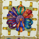HERMES Carre 90 Scarf ""LES RUBANS DU CHEVAL"" Silk Multicolor Auth BA12984V-6