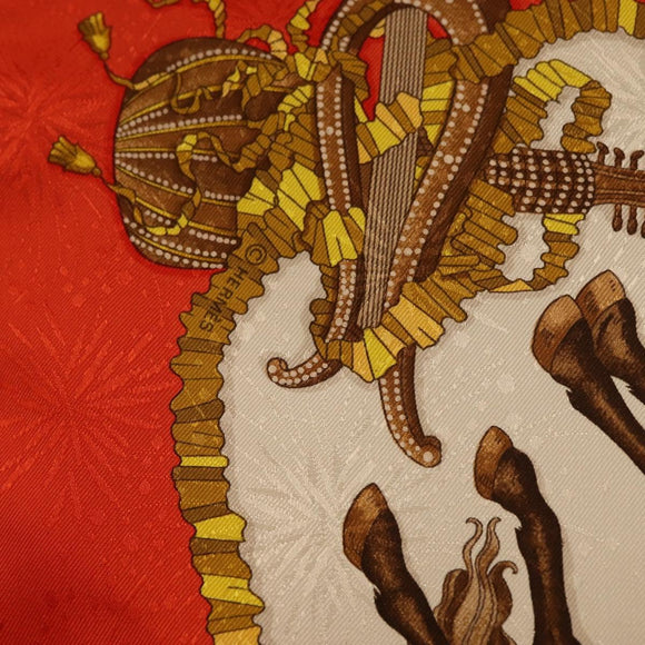 HERMES Carre 90 Scarf ""Les Fêtes du Roi Soleil"" Silk Multicolor Auth BA12985
