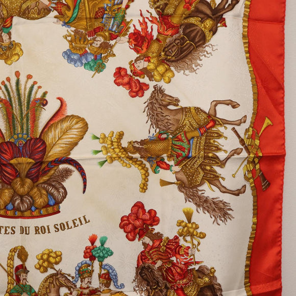 HERMES Carre 90 Scarf ""Les Fêtes du Roi Soleil"" Silk Multicolor Auth BA12985