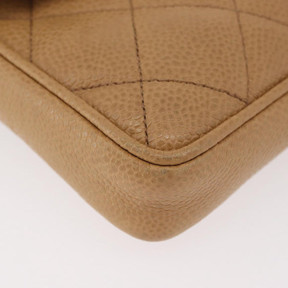 CHANEL Matelassé Heuptas Kaviaarleer Beige Goud CC Authentiek BA12986V