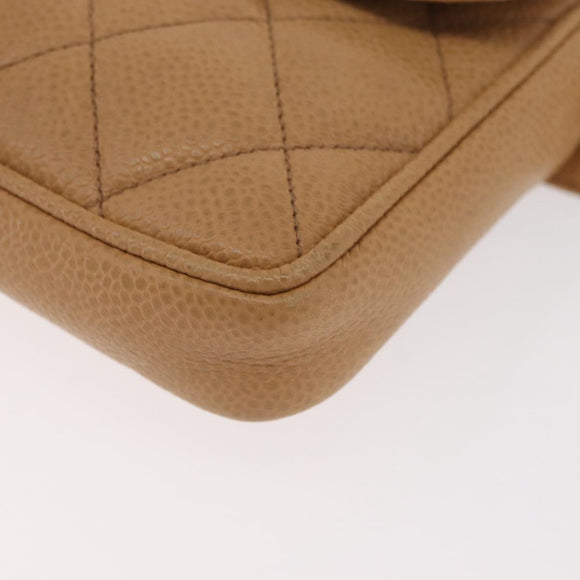 CHANEL Matelassé Heuptas Kaviaarleer Beige Goud CC Authentiek BA12986V