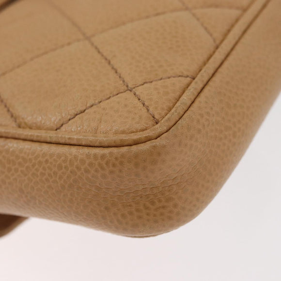 CHANEL Matelassé Heuptas Kaviaarleer Beige Goud CC Authentiek BA12986V