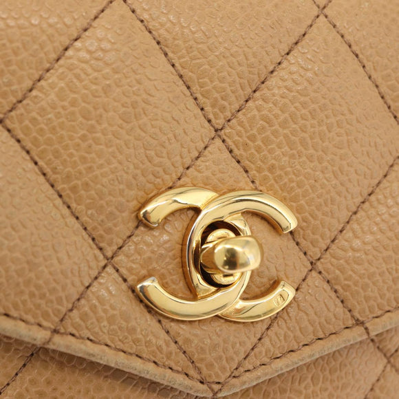 CHANEL Matelassé Heuptas Kaviaarleer Beige Goud CC Authentiek BA12986V