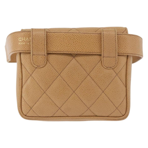 CHANEL Matelassé Heuptas Kaviaarleer Beige Goud CC Authentiek BA12986V