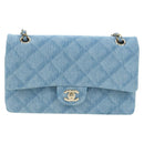 CHANEL Matelasse 25 Chain Shoulder Bag Denim Blue Gold CC Auth BA12987SM-13