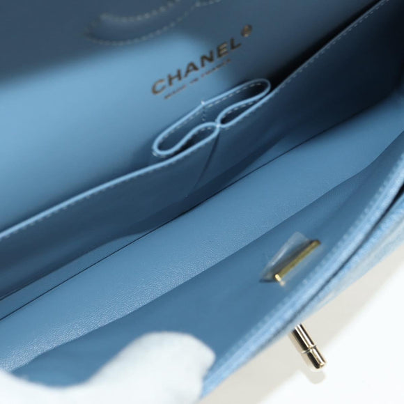 CHANEL Matelasse 25 Chain Shoulder Bag Denim Blue Gold CC Auth BA12987SM