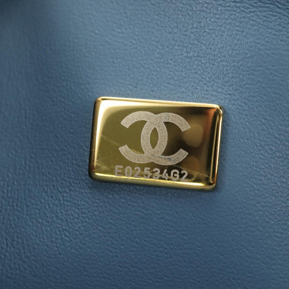 CHANEL Matelasse 25 Chain Shoulder Bag Denim Blue Gold CC Auth BA12987SM