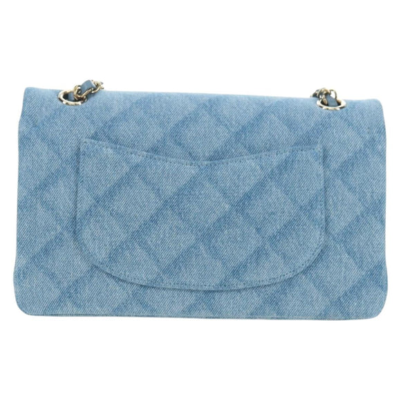 CHANEL Matelasse 25 Chain Shoulder Bag Denim Blue Gold CC Auth BA12987SM