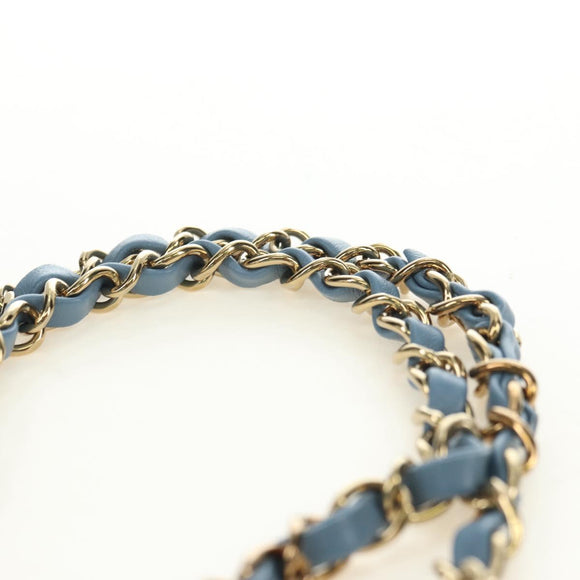 CHANEL Matelasse 25 Chain Shoulder Bag Denim Blue Gold CC Auth BA12987SM
