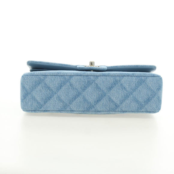 CHANEL Matelasse 25 Chain Shoulder Bag Denim Blue Gold CC Auth BA12987SM