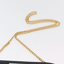 Salvatore Ferragamo Gancini Umhängetasche Kette Leder Navy Gold Auth BA12988-8