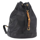 GUCCI Bamboo Backpack Leather Black Gold 003 2855 0043 0 Auth BA12989-1