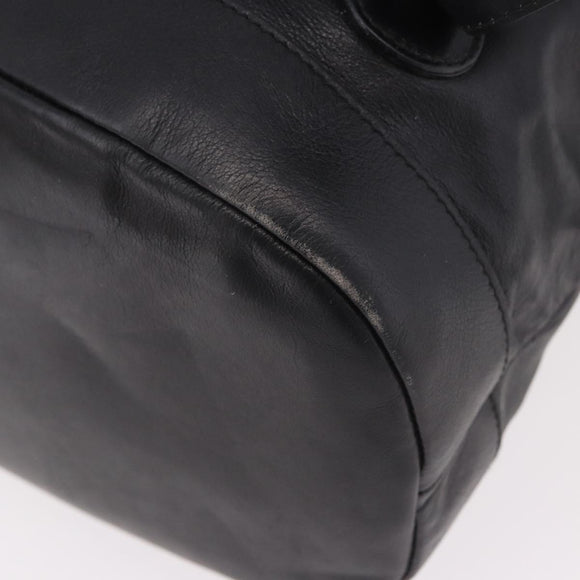 GUCCI Bamboo Backpack Leather Black Gold 003 2855 0043 0 Auth BA12989