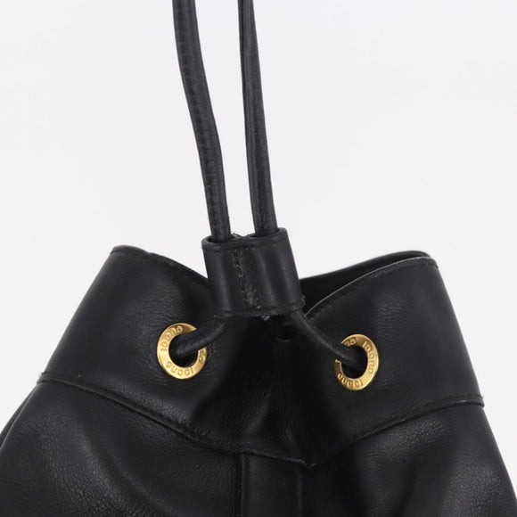 GUCCI Bamboo Backpack Leather Black Gold 003 2855 0043 0 Auth BA12989
