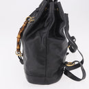 GUCCI Bamboo Backpack Leather Black Gold 003 2855 0043 0 Auth BA12989-3