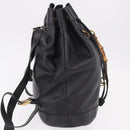 GUCCI Bamboo Backpack Leather Black Gold 003 2855 0043 0 Auth BA12989-4