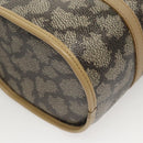 SAINT LAURENT Hand Bag Embossed Leather Gray Gold Auth BA1299-15