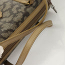 SAINT LAURENT Hand Bag Embossed Leather Gray Gold Auth BA1299-7