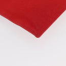 HERMES Pouch Clutch Bag Canvas Red Silver Auth BA12990-10