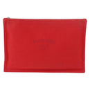 HERMES Pouch Clutch Bag Canvas Red Silver Auth BA12990-2