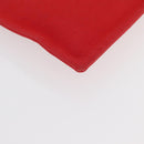 HERMES Pouch Clutch Bag Canvas Red Silver Auth BA12990-8