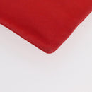 HERMES Pouch Clutch Bag Canvas Red Silver Auth BA12990-9