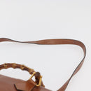 GUCCI Bamboo Hand Bag Leather 2way Beige Gold 000 1448 0289 Auth BA12991-11