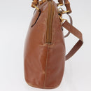GUCCI Bamboo Hand Bag Leather 2way Beige Gold 000 1448 0289 Auth BA12991-6